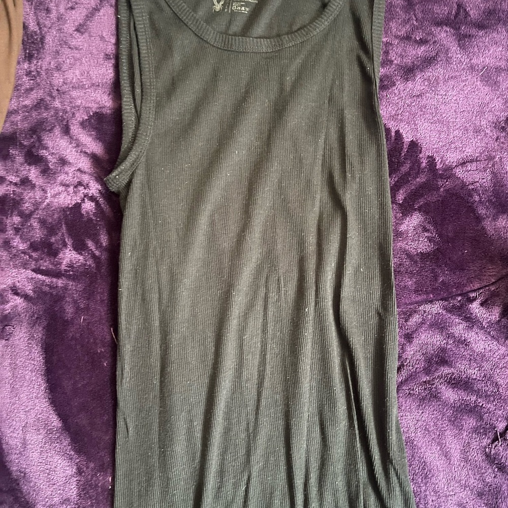 Black Sleeveless Ribbed Top